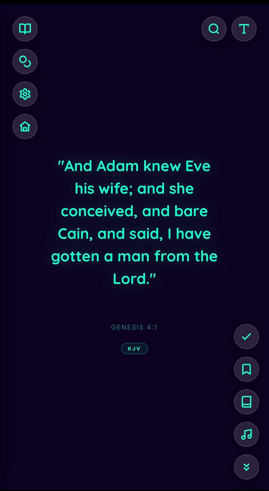 Verse Bible cyber verse mode screenshot
