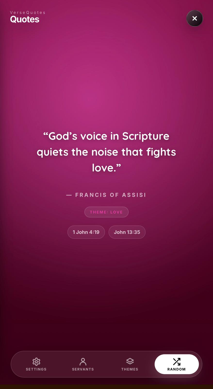 Verse Bible quotes screen screenshot